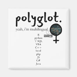 多言語カスタマイズ可能なPolyglot （Techの女性） マグネット
