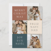 多言語クリスマスカード 現代の写真 シーズンカード (正面)