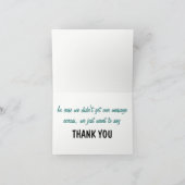 多言語グリーン青タイポグラフィコラージュ サンキューカード (内部)