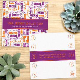 多言語サンキュービジネスロイヤリティパンチ スクエア名刺