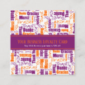 多言語サンキュービジネスロイヤリティパンチ スクエア名刺 (正面)