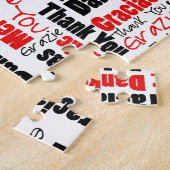 多言語タイポグラフィありがとう赤黒 ジグソーパズル (側面)