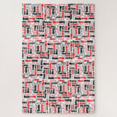 多言語タイポグラフィありがとう赤黒 ジグソーパズル (縦)