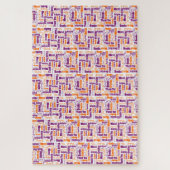 多言語タイポグラフィサンキューオレンジパープル ジグソーパズル (縦)