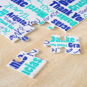 多言語タイポグラフィサンキューブルー ジグソーパズル (側面)