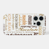 多言語チョコレートタイポグラフィーワードコラージュ  iPhoneケース (裏面横)