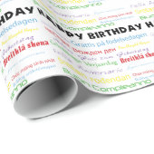 多言語ハッピーバースデー ラッピングペーパー (ロールコーナー)