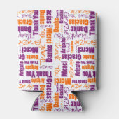 多言語パープルオレンジサンキュータイポグラフィ 缶クーラー (裏面)