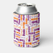 多言語パープルオレンジサンキュータイポグラフィ 缶クーラー (缶裏面)
