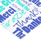 多言語ブルーターコイズありがとうタイポグラフィ テーブルクロス (アングル)