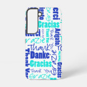 多言語ブルーターコイズサンキュートポグラフィ SAMSUNG GALAXYケース (裏面)