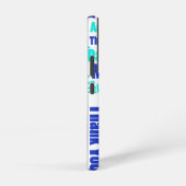 多言語ブルーターコイズサンキュートポグラフィ SAMSUNG GALAXYケース (右側面)