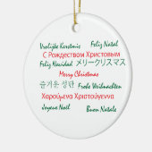 多言語メリークリスマスオーナメント セラミックオーナメント (左)