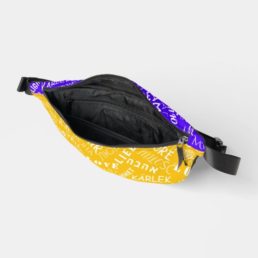 多言語ラブ文字ファニーパック – カスタムの色 ファニーパック (見開き)