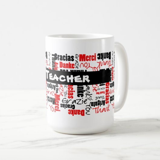 多言語先生の感謝は感謝していしています コーヒーマグカップ (正面右)