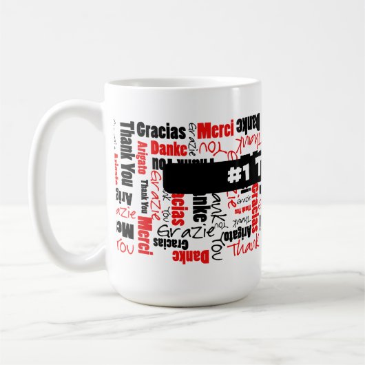 多言語先生の感謝は感謝していしています コーヒーマグカップ (左)