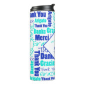 多言語先生の感謝は青感謝していしています タンブラー (回転左)