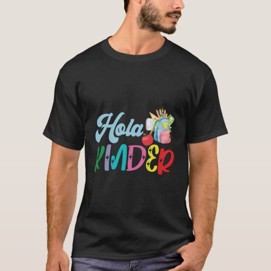 多言語先生Hola Kinder Linguist言語 Tシャツ (正面)