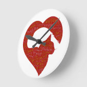 多言語友好時計 ラウンド壁時計 (傾斜)