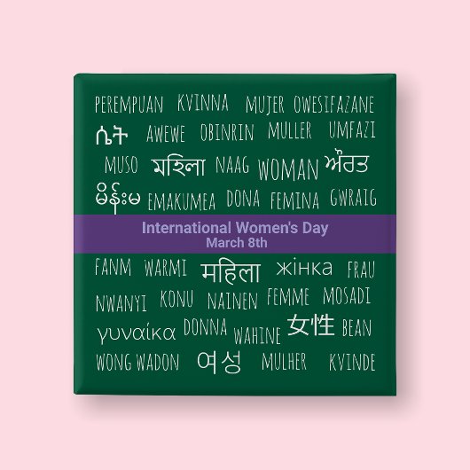 多言語国際的 – 女性の日 缶バッジ