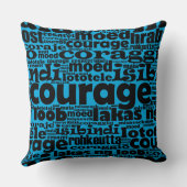 多言語型ブルー&ブラック勇気パターン クッション (裏面)