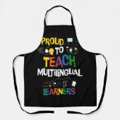 多言語学誇りを持った教え者の先生言語学者 エプロン (正面)