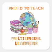 多言語学誇りを持った者に教えは スクエアシール (正面)