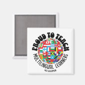 多言語学誇りを持った者のESL教え先生へ マグネット (正面/裏面)