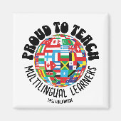 多言語学誇りを持った者のESL教え先生へ マグネット (正面)