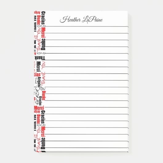 多言語対応タイポグラフィWordクラウド ポストイット (正面)