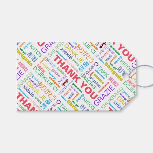 多言語対応数々のに感謝 ギフトタグ (正面(横))