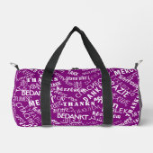 多言語対応文字 パーソナライズされた ダッフルバッグ (正面)