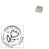 多言語対応、スモールビジネス向け可愛い花 ラバースタンプ (押印)