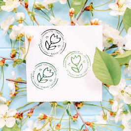 多言語対応、スモールビジネス向け可愛い花 ラバースタンプ