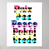 多言語平和の明るい色 ポスター (正面)