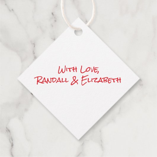 多言語感謝していタイポグラフィコラージュ赤黒 フェイバータグ (裏面)