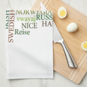 多言語版ハクナMatataグローバルワードクラウドアート キッチンタオル (四つ折り)