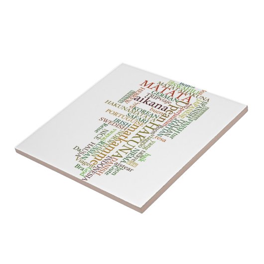 多言語版ハクナMatataグローバルワードクラウドアート タイル (側面)