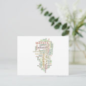 多言語版ハクナMatataグローバルワードクラウドアート ポストカード (スタンド正面)