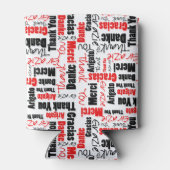 多言語赤黒サンキュータイポグラフィ 缶クーラー (裏面)