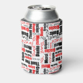 多言語赤黒サンキュータイポグラフィ 缶クーラー (缶裏面)
