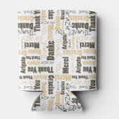 多言語Brown Beigeありがとうございましたタイポグラフィ 缶クーラー (裏面)