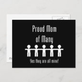 多誇りを持ったくの母–5人の子ども ポストカード (正面/裏面)