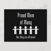 多誇りを持ったくの母–5人の子ども ポストカード (正面)