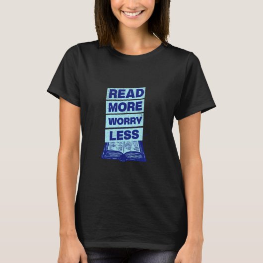 多読 少憂 読書家 ライブラリ ブックワーム 神経質 Tシャツ (正面)