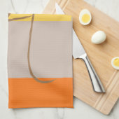 多重モダンパステルカラーモノグラム名イニシャル キッチンタオル (四つ折り)