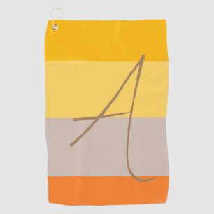 多重モダンパステルカラーモノグラム名イニシャル ゴルフタオル