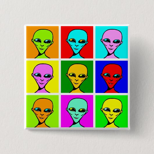 多面性ポップ・アートの 缶バッジ (正面)