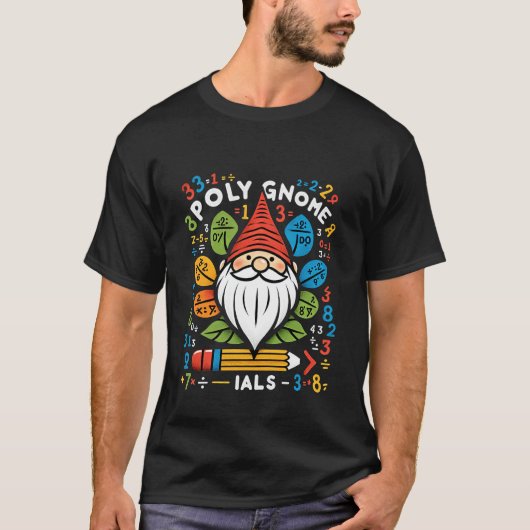 多項式の小人 数学の駄洒落 代数学の学生 - 1 Tシャツ (正面)