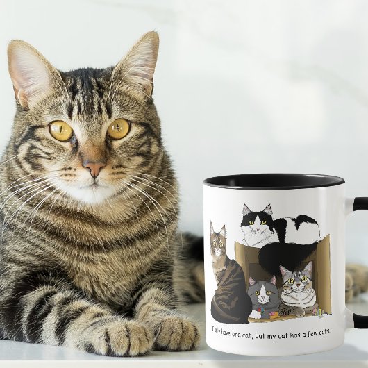 多頭飼いの猫の家のグリーン面白グッズ マグカップ